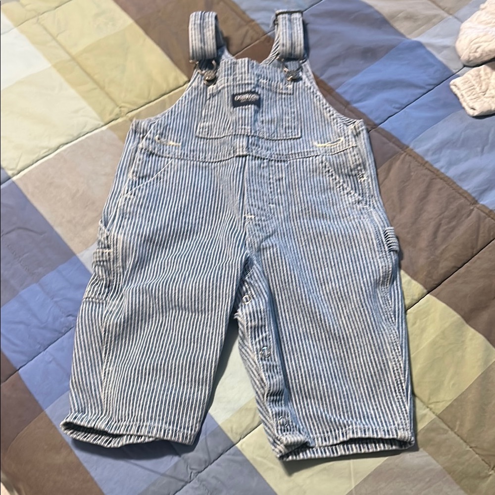 OshKosh B'gosh Blue and White Striped Overalls